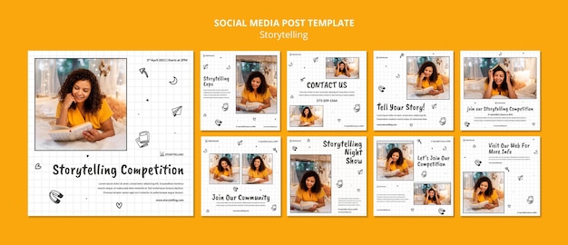 Free PSD storytelling community instagram posts template