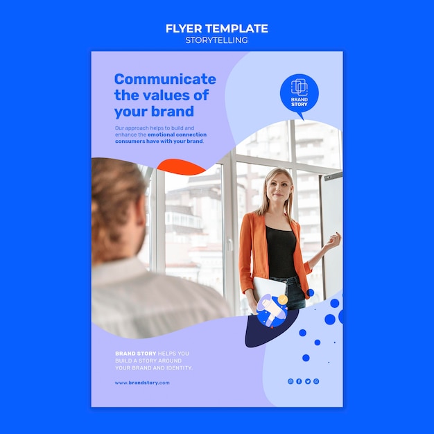 無料PSD 写真付きストーリーテリングチラシテンプレート