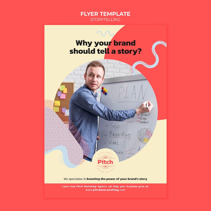 Free PSD storytelling flyer template