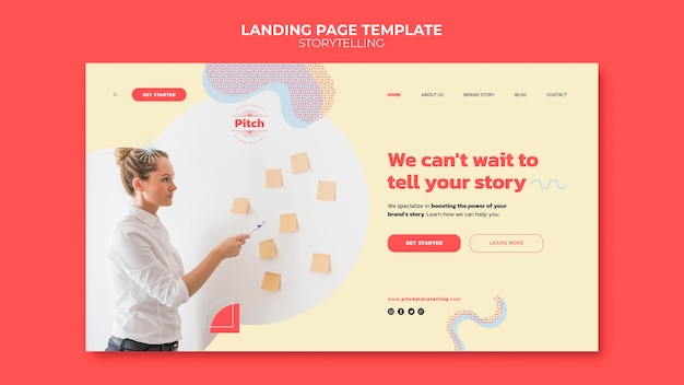 Free PSD storytelling landing page