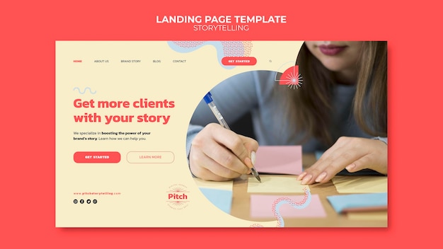 Free PSD storytelling landing page