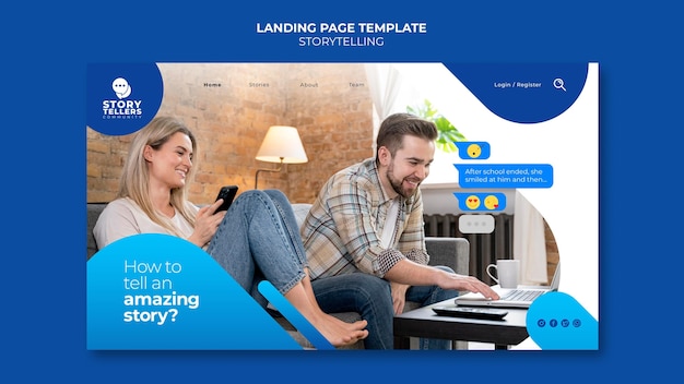 Free PSD storytelling for marketing landing page