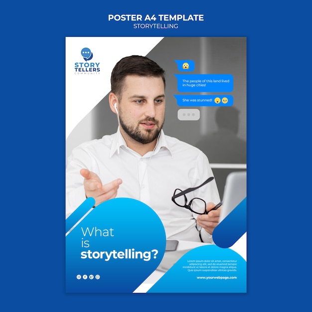 PSD gratuito storytelling per il modello di stampa di marketing