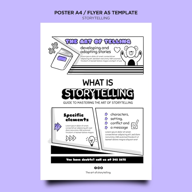 Free PSD storytelling for marketing print template