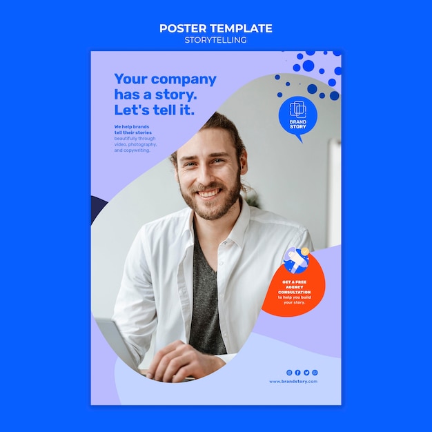 Storytelling poster template with photo