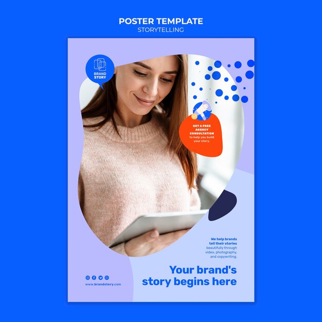 Storytelling poster template with photo