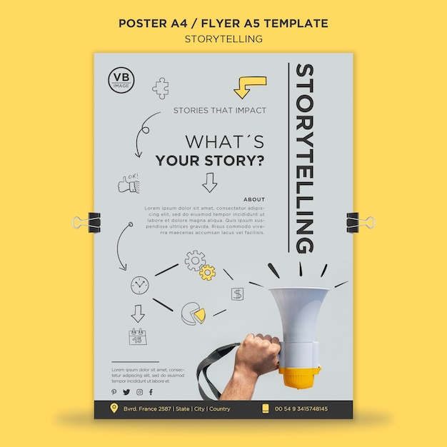 PSD gratuito modello di poster di storytelling