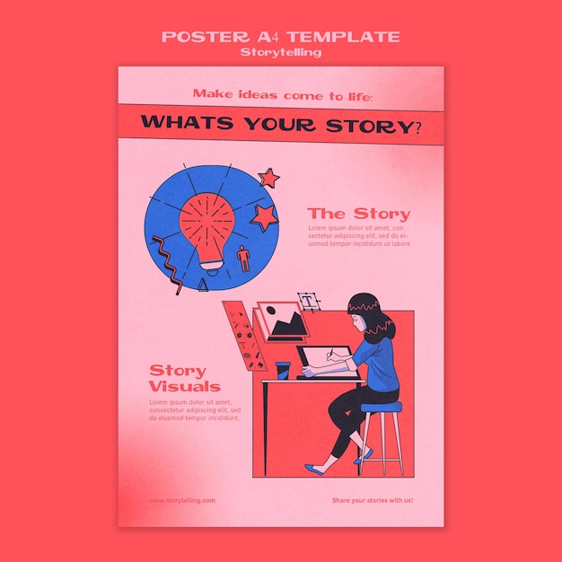 Free PSD storytelling poster template