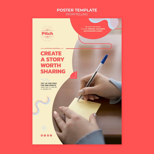 PSD gratuito modello di poster di storytelling