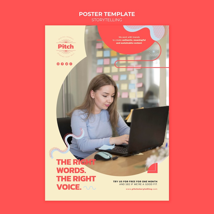 Free PSD storytelling poster template