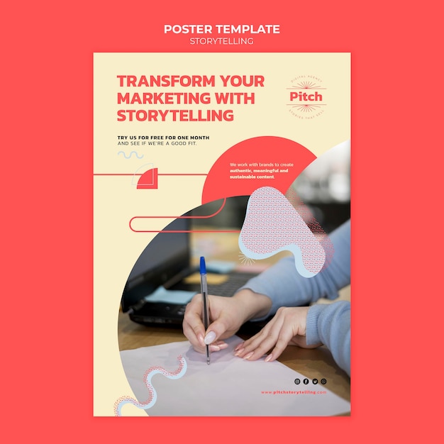 Free PSD storytelling poster template