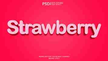 Free PSD strawberry 3d text effect