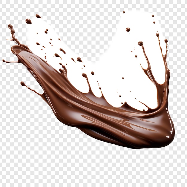 Free PSD a stream of melted chocolate isolated on transparent background