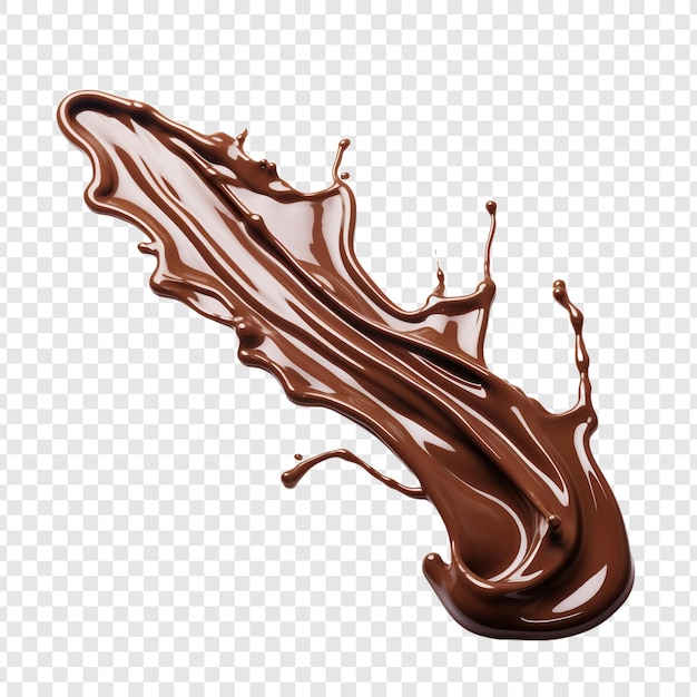 PSD gratuito un ruscello di cioccolato fuso isolato su uno sfondo trasparente
