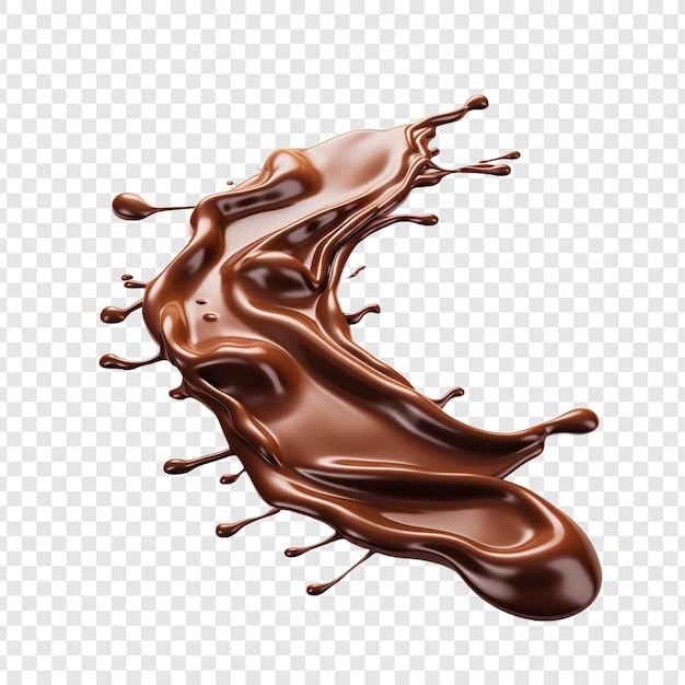 Free PSD a stream of melted chocolate isolated on transparent background