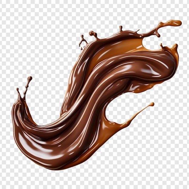 Free PSD a stream of melted chocolate isolated on transparent background