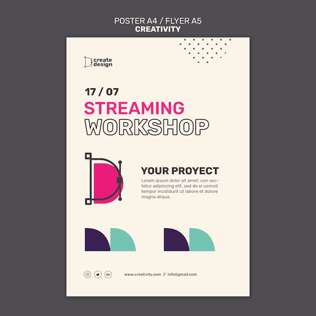 Streaming workshop poster template