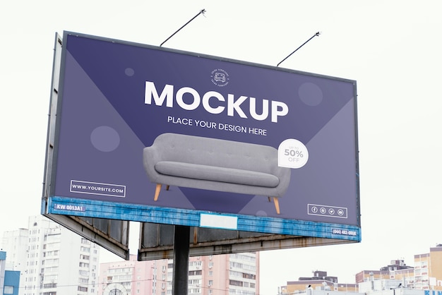 Street billboard display mock-up outdoors