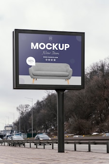 Street billboard display mock-up outdoors