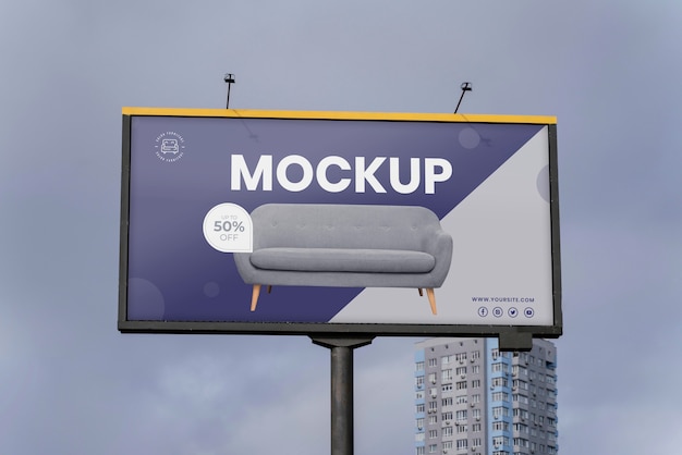 Street billboard display mock-up