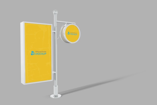 Street billboard display mockup outdoors