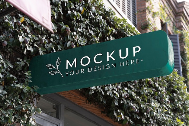 Street business sign mockup