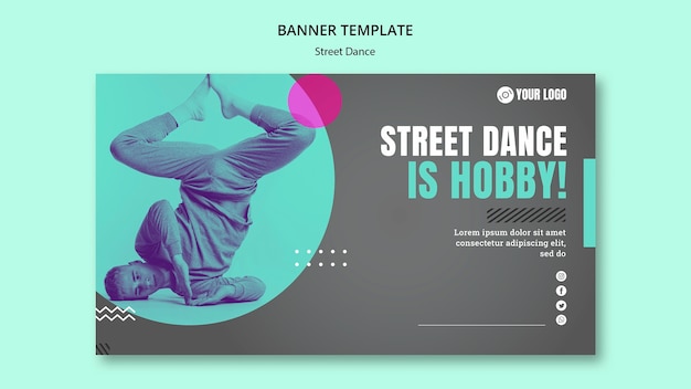 Бесплатный PSD Уличный танец дизайн шаблона баннера
