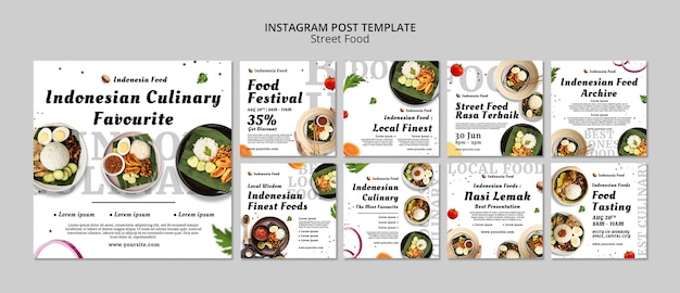 Free PSD street food fest  instagram posts