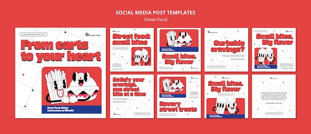 無料PSD ストリートフードフェストのインスタグラム投稿