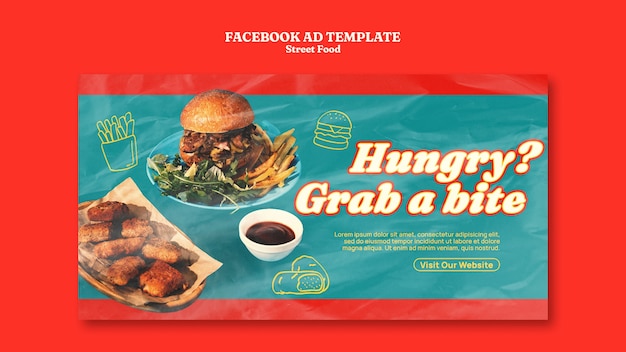 Free PSD street food festival facebook template