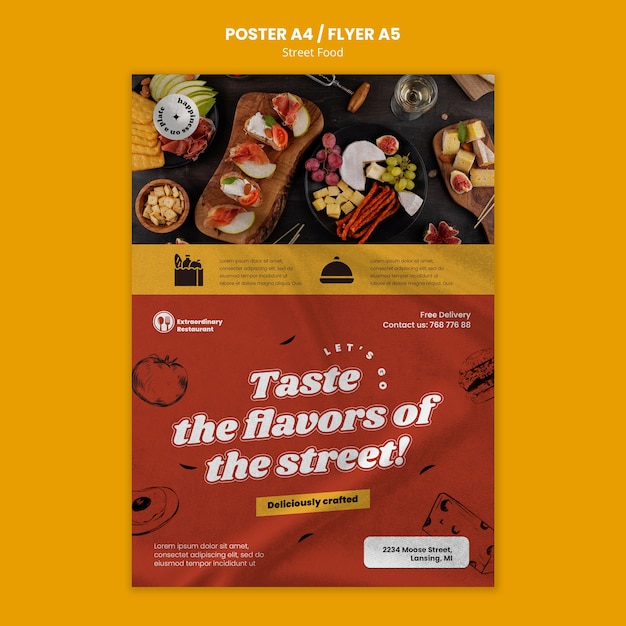 Free PSD | Street food template design