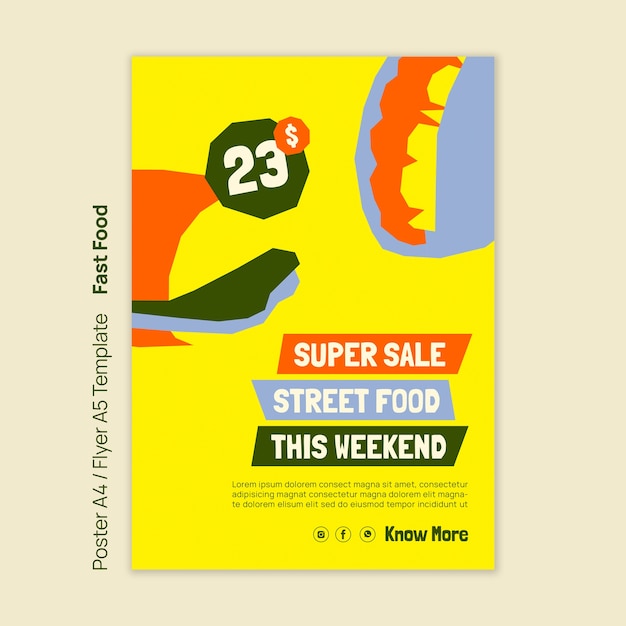 Free PSD street food template design