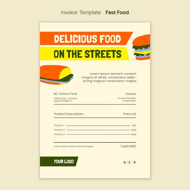 Free PSD street food template design