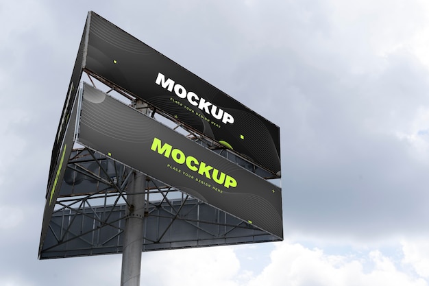 Street marketing billboard mock-up in daylight