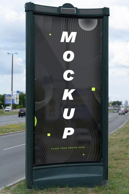 Street marketing billboard mock-up in daylight