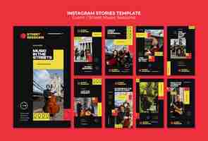 Free PSD street music sessions instagram stories