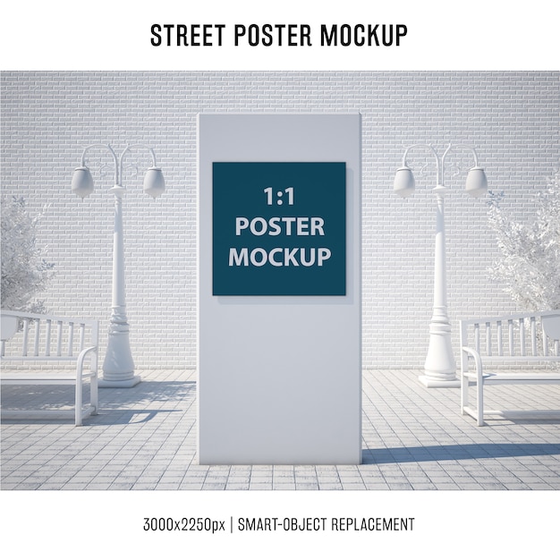 Street Poster Mockup – Free PSD Template