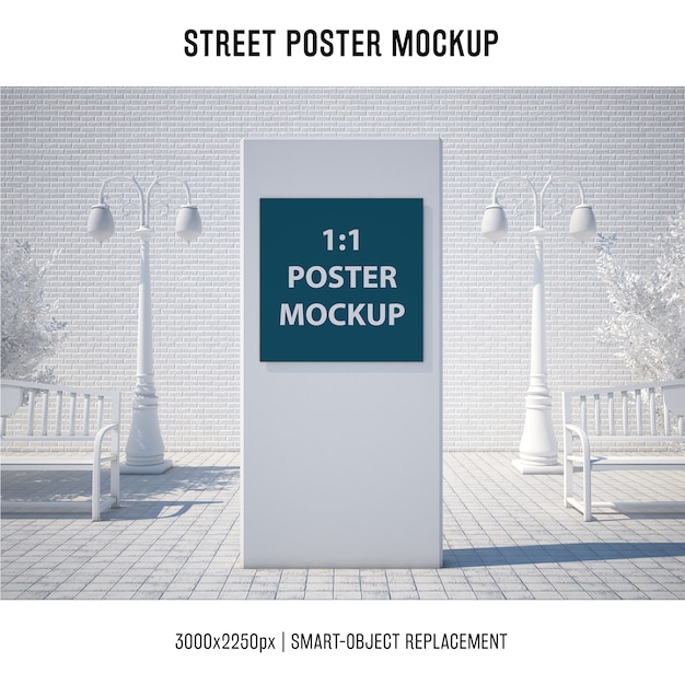 Free PSD street poster mockup