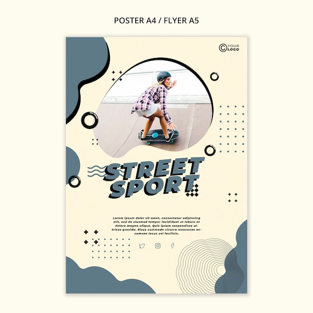 무료 PSD 거리 스포츠 포스터 템플릿