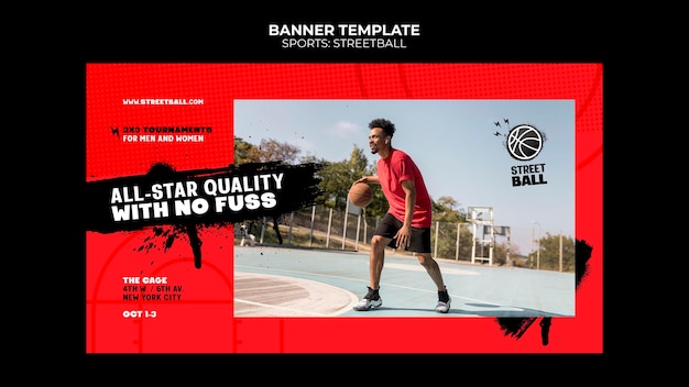 Free PSD streetball event banner template