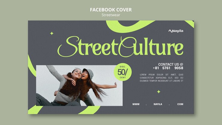 無料PSD ストリートウェアコレクションのフェイスブックカバーテンプレート