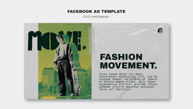 Streetwear fashion collection facebook template