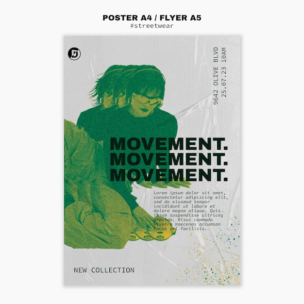 Free PSD streetwear fashion collection poster template