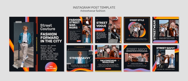 PSD gratuito design del modello di moda streetwear