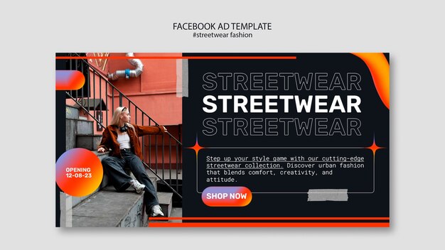 PSD gratuito modello di design streetwear