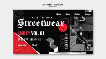 PSD gratuito modello di design streetwear