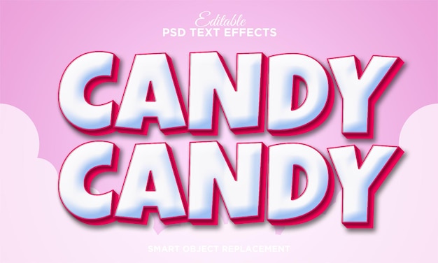 Free PSD strong bold white and red cartoon text effect