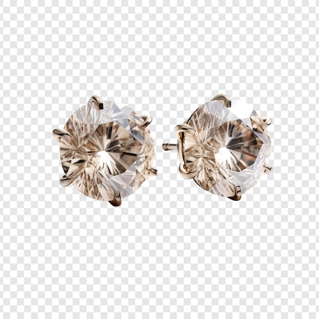 Stud earrings isolated on transparent background