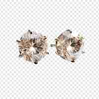 Free PSD stud earrings isolated on transparent background