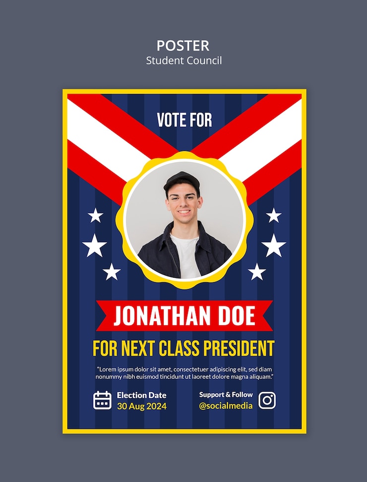 Free PSD student council template design